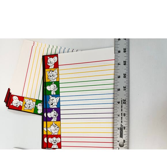 VTG 1996 Cartoon Network Tom & Jerry Rainbow Lined Stationery Set 16 Sheets - Picture 3 of 3